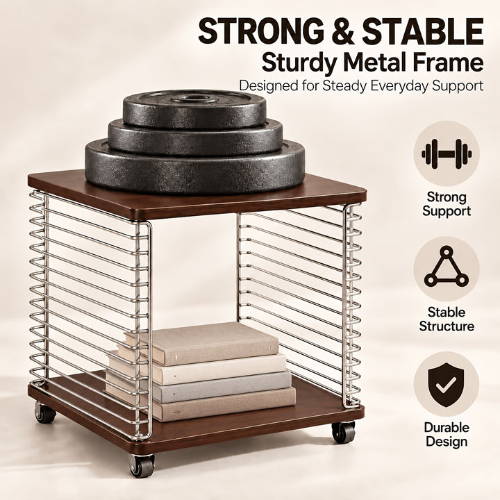 Modern 2 Tier Rolling Side Table  SA86