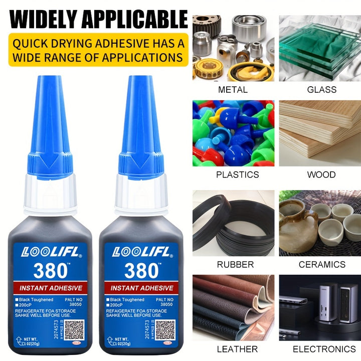 380 Strong Quickdrying Glue Instant Glue Universal Glue Welding Glue Black Glue Plastic Metal High Temperature Resistant Adhesive Car Special Glue Rubber Impact Resistant Aging Resistant Tire Glue