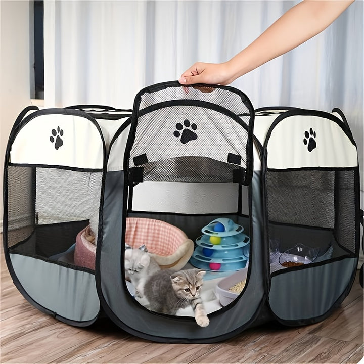 Deluxe Foldable Pet Playpen Spacious Scratch Resistant  NJZDRX