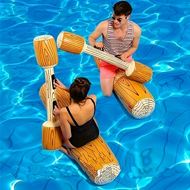 Inflatable Wood Grain Pool Floats 2 Pack  NJOLX