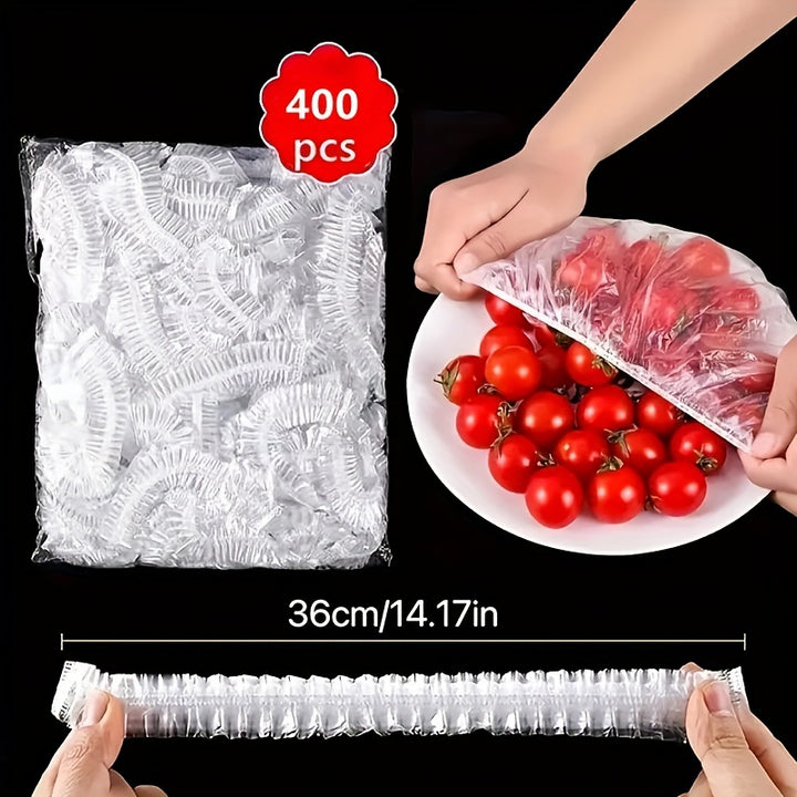 100pcs400pcs Disposable Elastic Food Covers Plastic Seal Elastic Adjustable Bowl Covers Universal For Covering Food Kitchen Supplies  Keep Your Leftovers Fresh And Safe