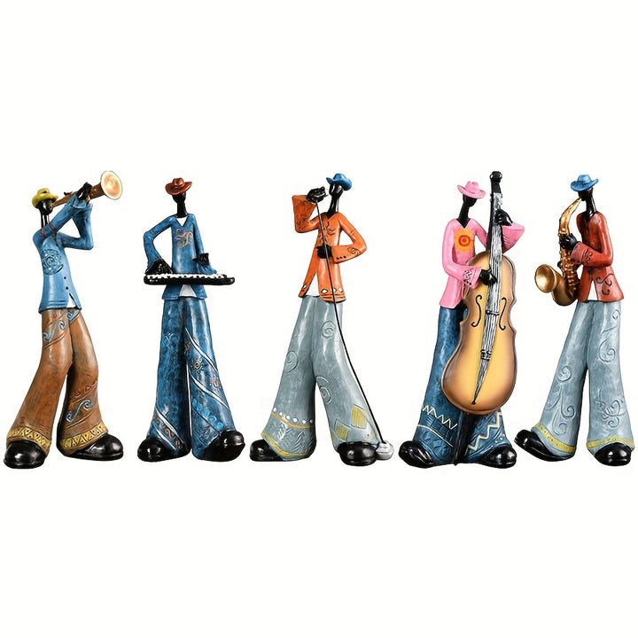 1pc Creative Band Ornaments Musical Instrument Model Living Room Entrance Study Room TV Cabinet Art Resin Decoration Desktop Decor7HBE