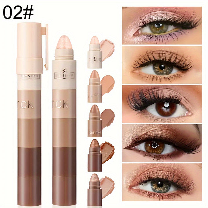 5Step Lazy Eye Shadow Stick Highlighter Natural Eyeshadow Pencil NonFly Powder Easy Application Portable Eyeshadow Matte  Shimmer Finish Brown  Golden Tones 918 Shades Beauty  Personal Care