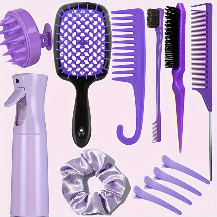 Hair Care Set Detangling Brush Styling Combs Scalp Massager And Essential Salon Styling ToolsKQXO