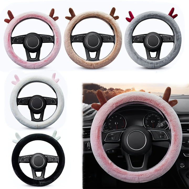 Plush Reindeer Antlers Steering Wheel Cover  NJ9819