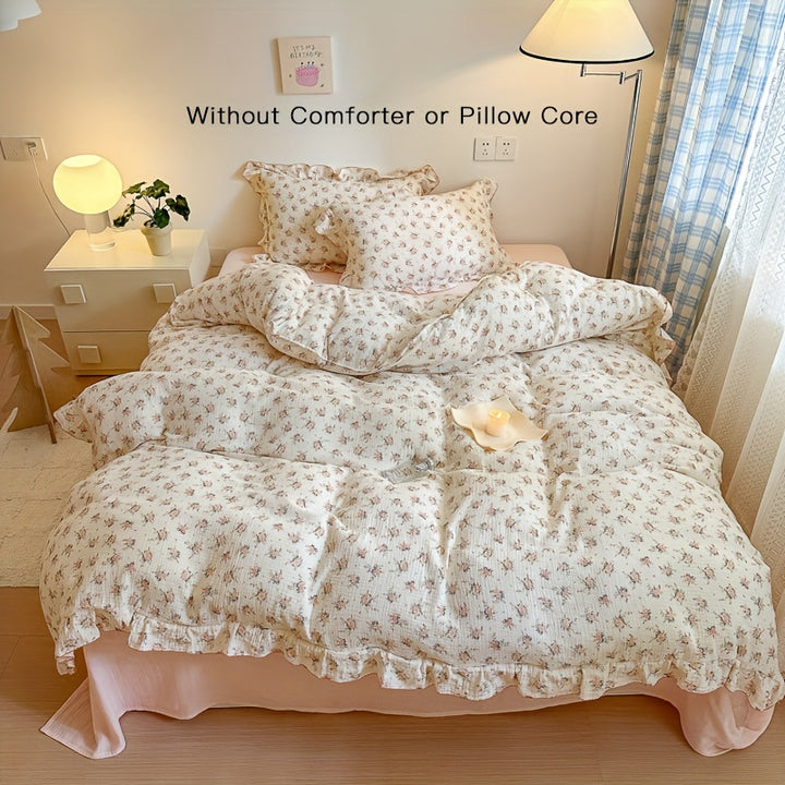 Floral Pattern Cotton Bedding Set  S4BT