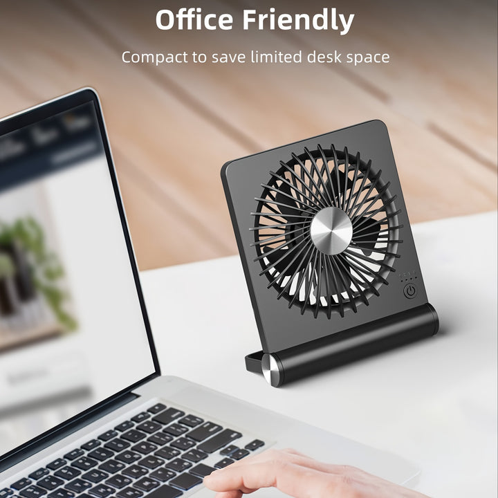 USBC Powered Quiet Desk Fan Adjustable Speeds Foldable  NJ9980