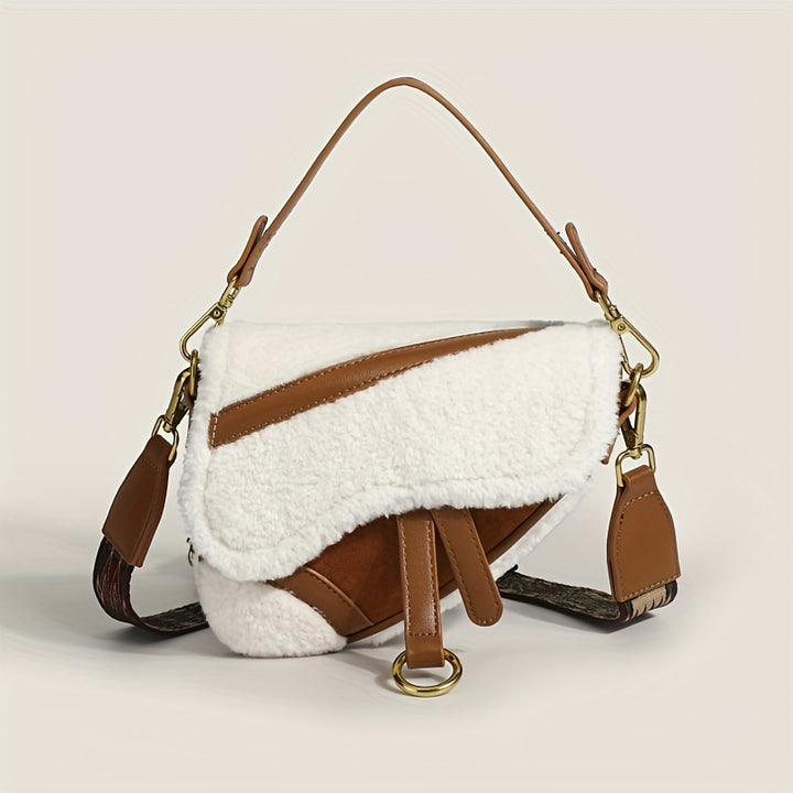 Trendy Colorblock Saddle Bag  GU6N