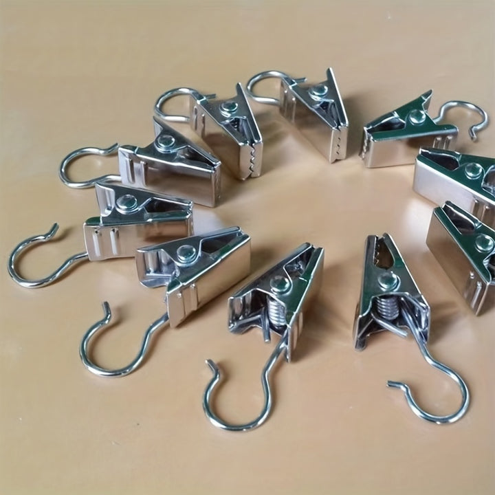 20pcs Curtain Clips Household Decorative Hooks Curtain Buckles Metal Curtain Hooks Curtain Installation Accessories