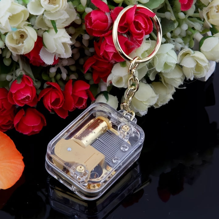 City of Sky Music Keychain  Mini Music Box Key Pendant for Birthday Gift and Creative Accessory