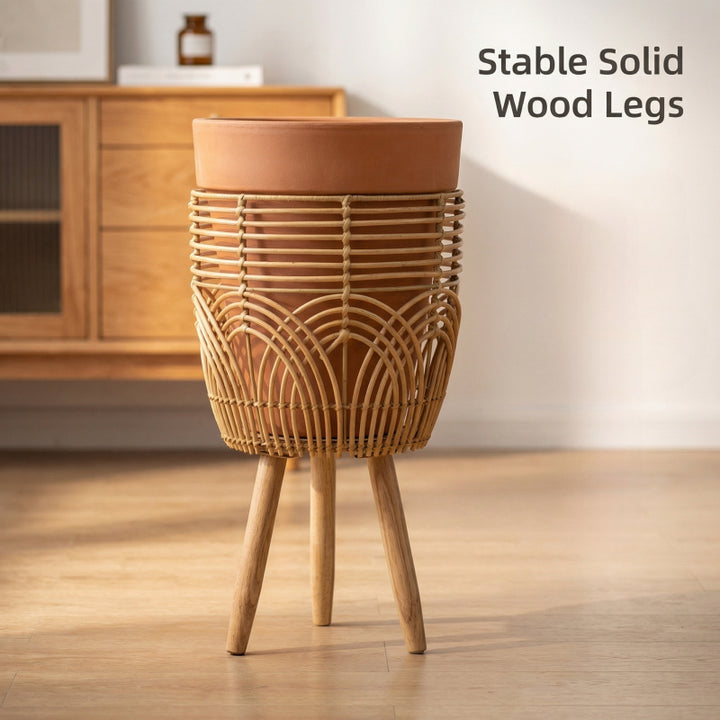 Rattan  Wood Plant Stand  SA20