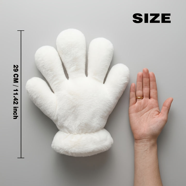 Giant White Plush FiveFinger Party Gloves