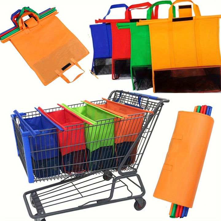 4Pack Grocery Shopping Cart Bags With Handles Perfect For Supermarket Home Sorting  Storage