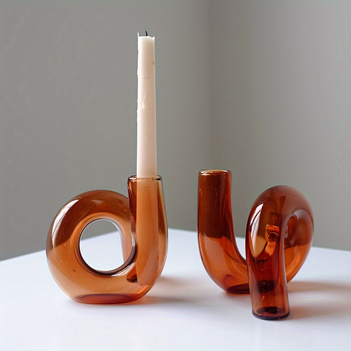  Vintage Style Glass Vase with Unique Pedestal Design  PB7D