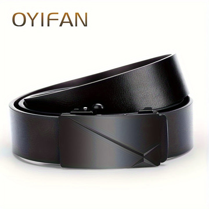 OYIFAN Auto Buckle Leather Belt  Black 110 140cm  oafq