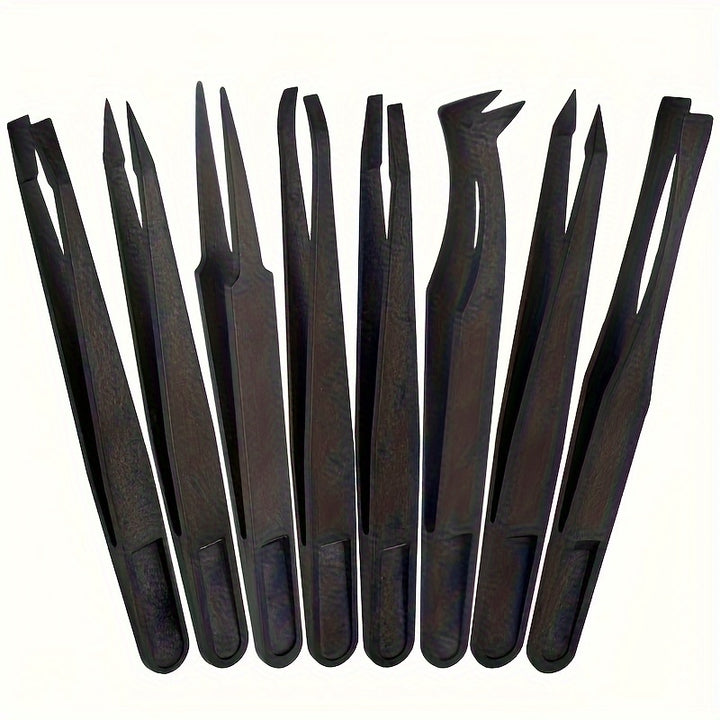 8 Precision Tweezers Set Upgraded Antistatic ABS Tweezers for Electronics Welding Laboratory Work Jewelry Making Modeling Craftsmanship