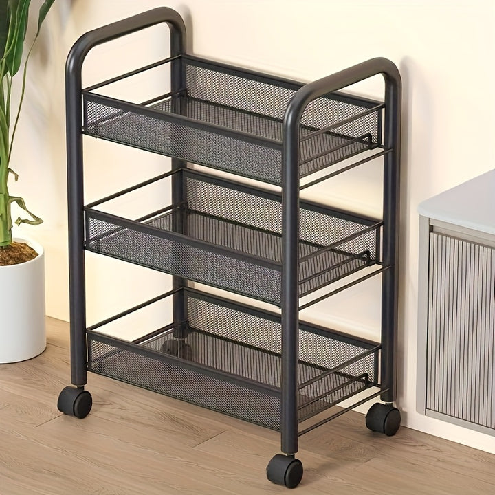 3Tier Metal Mesh Rolling CartAMLTIER