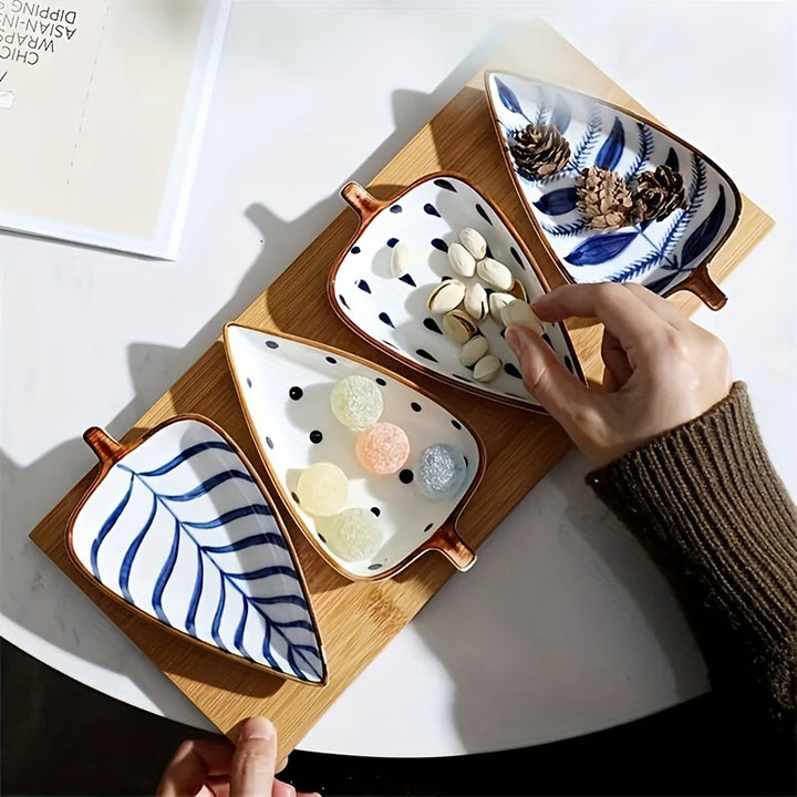 4Piece Ceramic Chip  Dip Serving Platter Set  YM6K