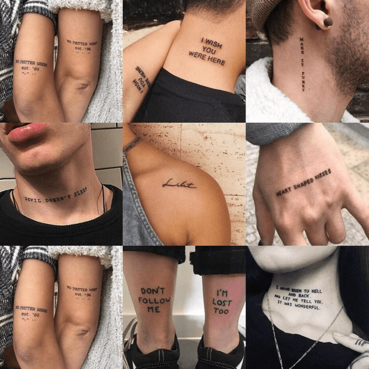 56 pcs Waterproof English Alphabet Tattoo Stickers for Men and Women  Easy and Painless Way to Show Off Your Style