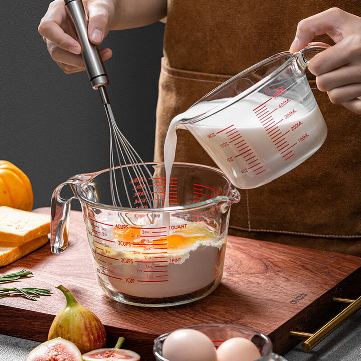 1pc High Temperature Resistant Glass Measuring Cup with Scale and Handle  Large Capacity for Kitchen Baking and Microwave Oven  Special Flour 500ml