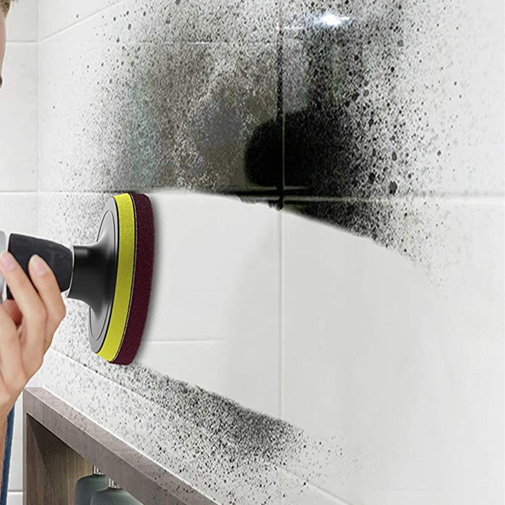 8pcs Powerful Tile Scrubber Brush for Bathroom Floor and Tub Cleaning  Includes Scouring Pads and Cleaning Kit  Essential Apartment and College Dorm Supplies