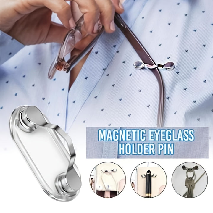 1pc Mens Magnetic Hang Eyeglass Holder Pin Brooches Trendy MultiFunctional Portable Clothes Clip Buckle Magnet Glasses Clips Ideal choice for Gifts