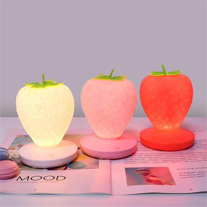 USB Rechargeable Strawberry LED Lamp  O2MD