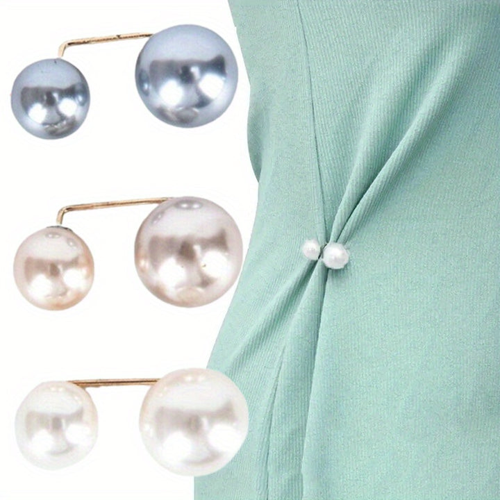 13PCS Elegant Faux Pearl Buckles Waist Brooch Tightening Waistband Clothing Accessories
