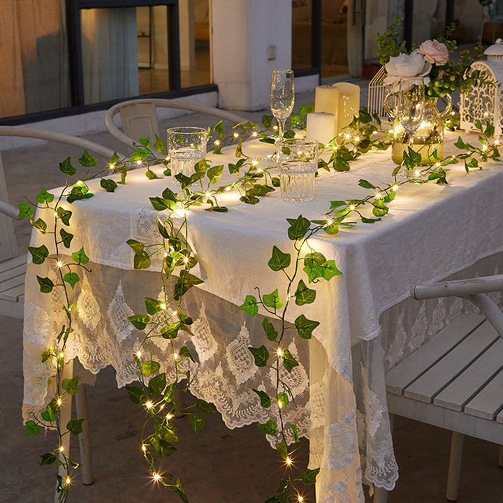 50 Meter Green Artificial Ivy Leaves Fairy String Lights  L2DK