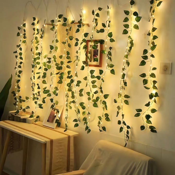  LED Green Leaf Fake Plants String Lights  EL2M