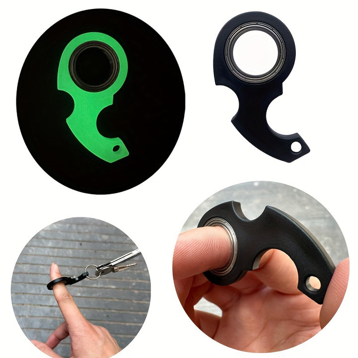 GlowintheDark Stainless Steel Keychain Spinner  Portable Fidget Toy for Adults Ideal for Outdoor Leisure  Finger Exercise