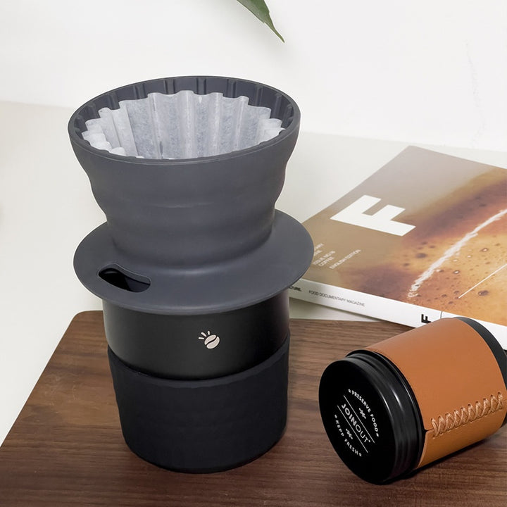 Travel Handbrewed Coffee Set Outdoor Camping Portable V60 Silicone Filter Cup Combination Gift