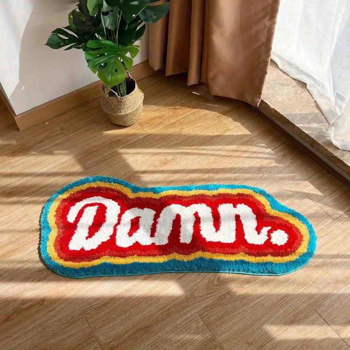 Colorful Letter Print Plush Area Rug  DH2J