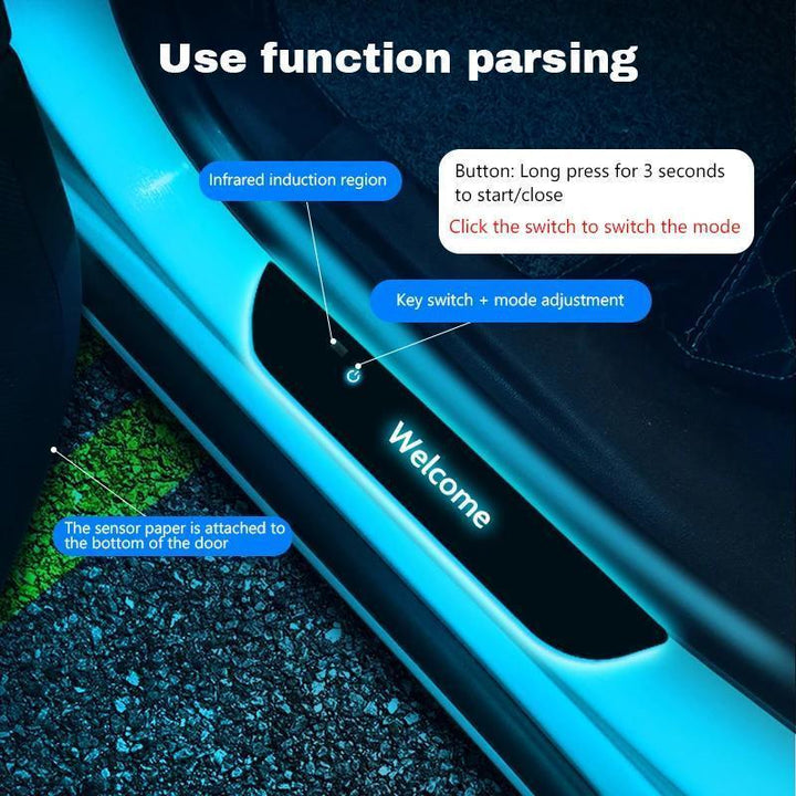 For Volvo XC90 4pcs Car Door Illuminated Sill Light Logo Projector Lamp USB Power Moving LED Welcome Pedal Scuff Plate Pedal Light7ET8