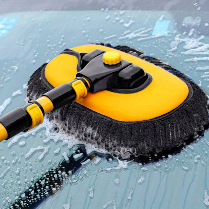 Versatile Telescopic Car Wash Mop with Adjustable Angle Head  Durable Aluminum Alloy Handle Soft Chenille Microfiber Bristles for Enhanced Cleaning Fit EasyGrip Long Handle Lightweight Design