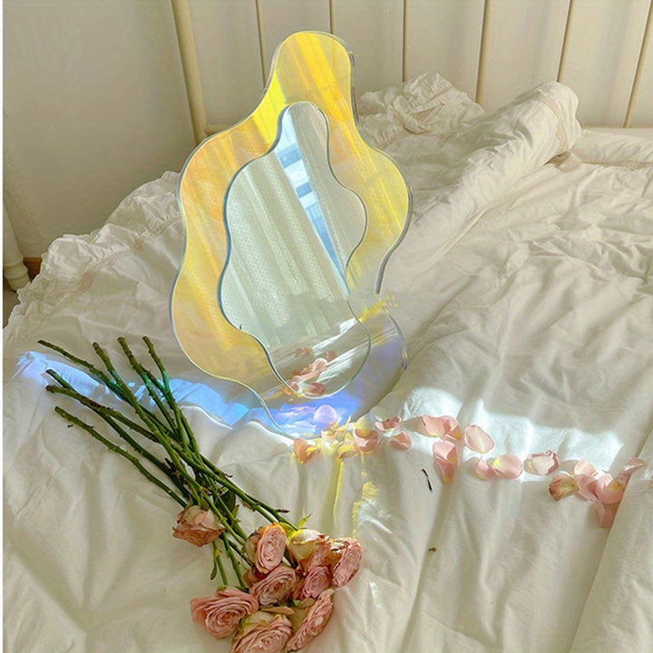  Iridescent Wavy Acrylic Mirror Frameless Rainbow Reflection Decor  CI0F