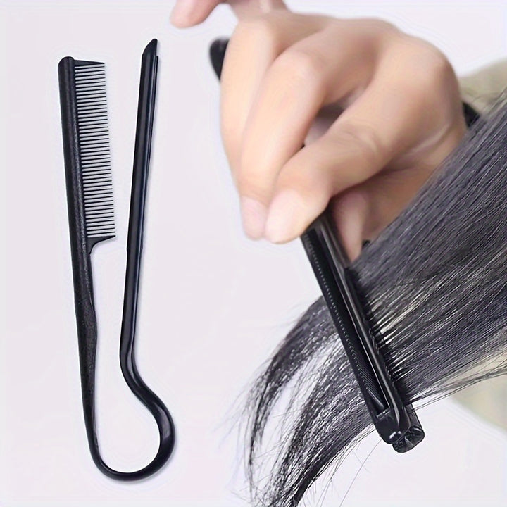 BohoChic Black VShaped Hair Styling Comb for Effortless Straightening  Messy Finish  Durable Plastic Fashion Accessory for Girls