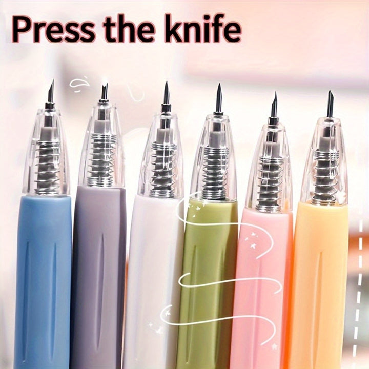 1pc Retractable Craft Knife Pen  PressToExtend Pencil Cutter For Paper Card Making  Unboxing  Durable Pp Material