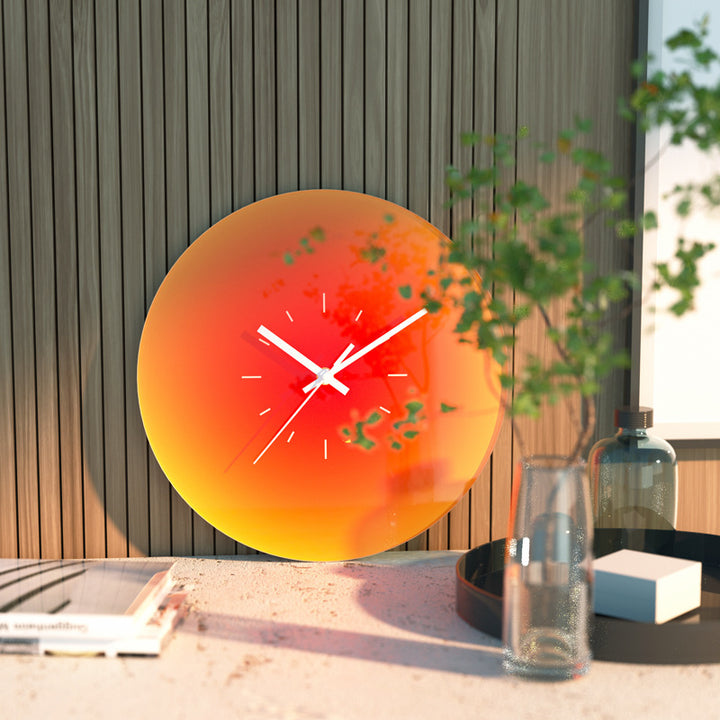  12inch Glass Wall Clock Sunset Design  FB2V