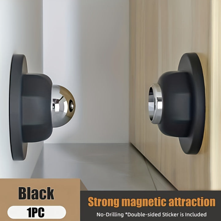 Strong Magnetic Door Stopper  NoDrill AntiCollision Silicone Holder with 3D Adhesive Tape for Short Doors Wall  Floor Mountable