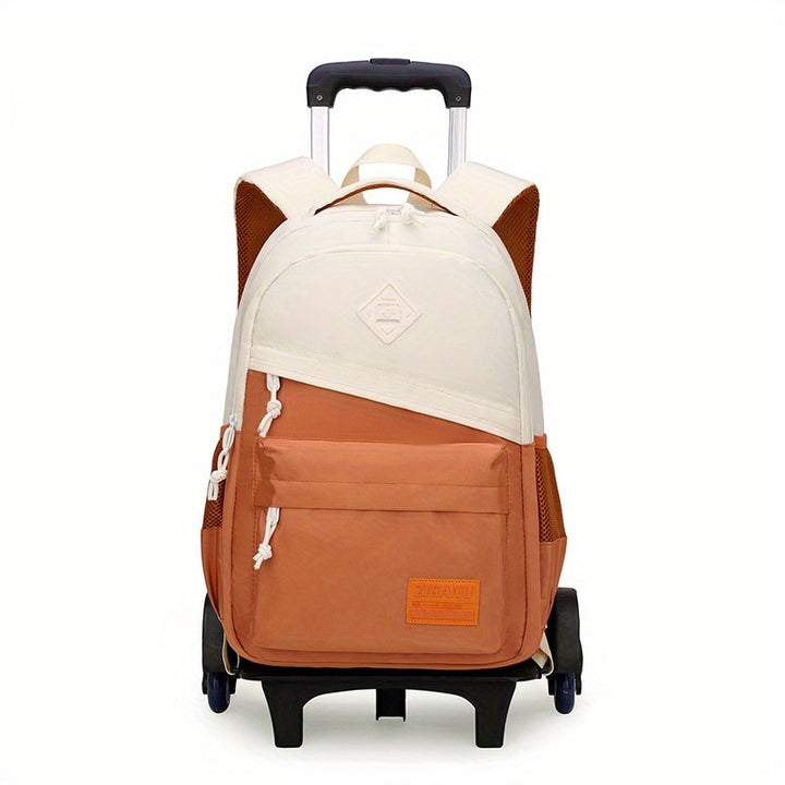 Stylish Color Clash Trolley Backpack with WheelsGBM8