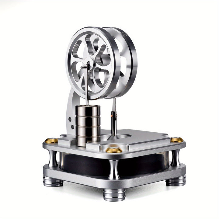 Educational Mini Stirling Engine Model  Low Temp Air Powered Aluminum Alloy  Glass Perfect For Desk Decor Or Birthday Gift