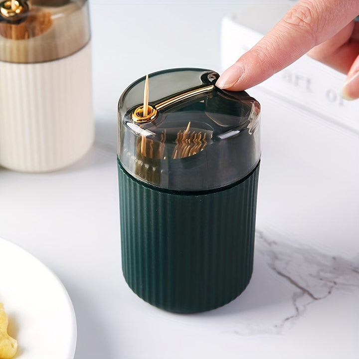 Automatic Toothpick Dispenser  Press Type Plastic Toothpick Holder Uncharged Household Storage Box