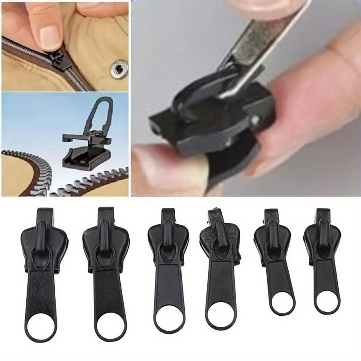 6pcs Zipper Repair Kit  Durable HighIndex Plastic Multiple Sizes For Outdoor  Casual Use