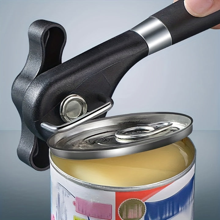 1pc Stainless Steel Manual Can Opener with Ergonomic Handle  HeavyDuty Safe Cut Edge Multifunctional Kitchen Tool for Easy Can Opening