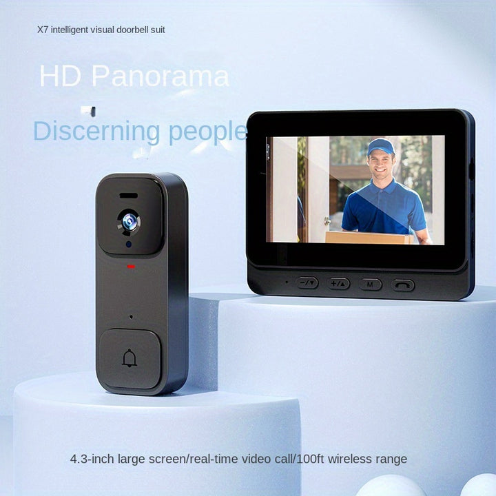 Selfiecom X7 For Smart Wireless Doorbell With Hd Video Usb Rechargeable Battery 24G3G4G5G Connectivity And BuiltIn Display Screen