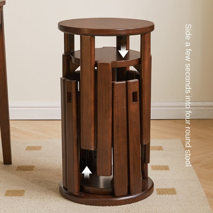 1Pack Solid Wood Folding Stool  Nordic Modern Simplistic Design Square Hardwood Side Table No Electricity Required Versatile Use for Living Room and Restaurant