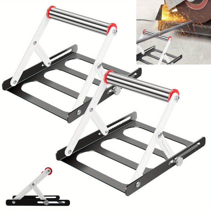 2pcs Adjustable Stainless Steel Table Saw Stand  Foldable Height 55135Mm For Secure Cutting Support