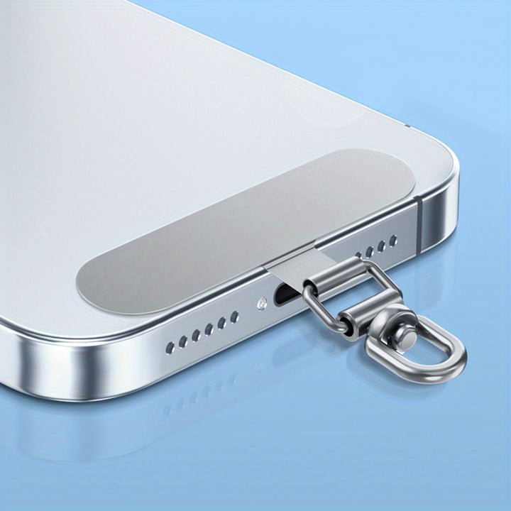 360 Rotatable Stainless Steel Mobile Phone Lanyard Clip  UltraThin AntiLost Hanging Chain Connector For Outdoor Leisure No Magnesium RodFire Starter Included