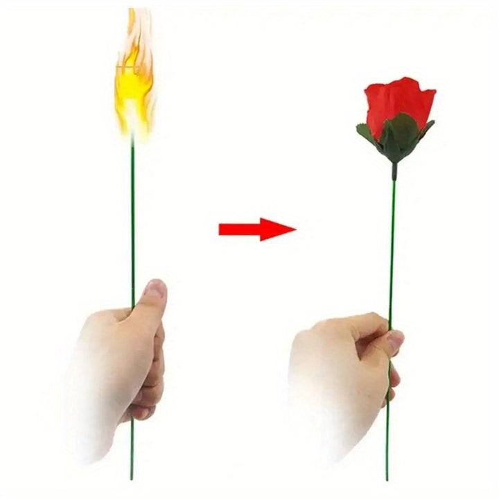 2pcs Magic Flower Fire Torch  Romantic Illusion Prop for Magicians Perfect for Halloween  Valentines Day Parties Professional Trick Accessory